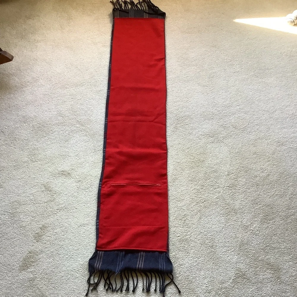 Mens Lined Winter Scarf with Secret Pocket